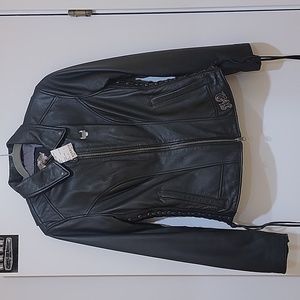 Black harley davidson leather jacket